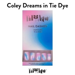 Red Aspen - Coley Dreams on Tie Dye Medium Square Nail Dashes